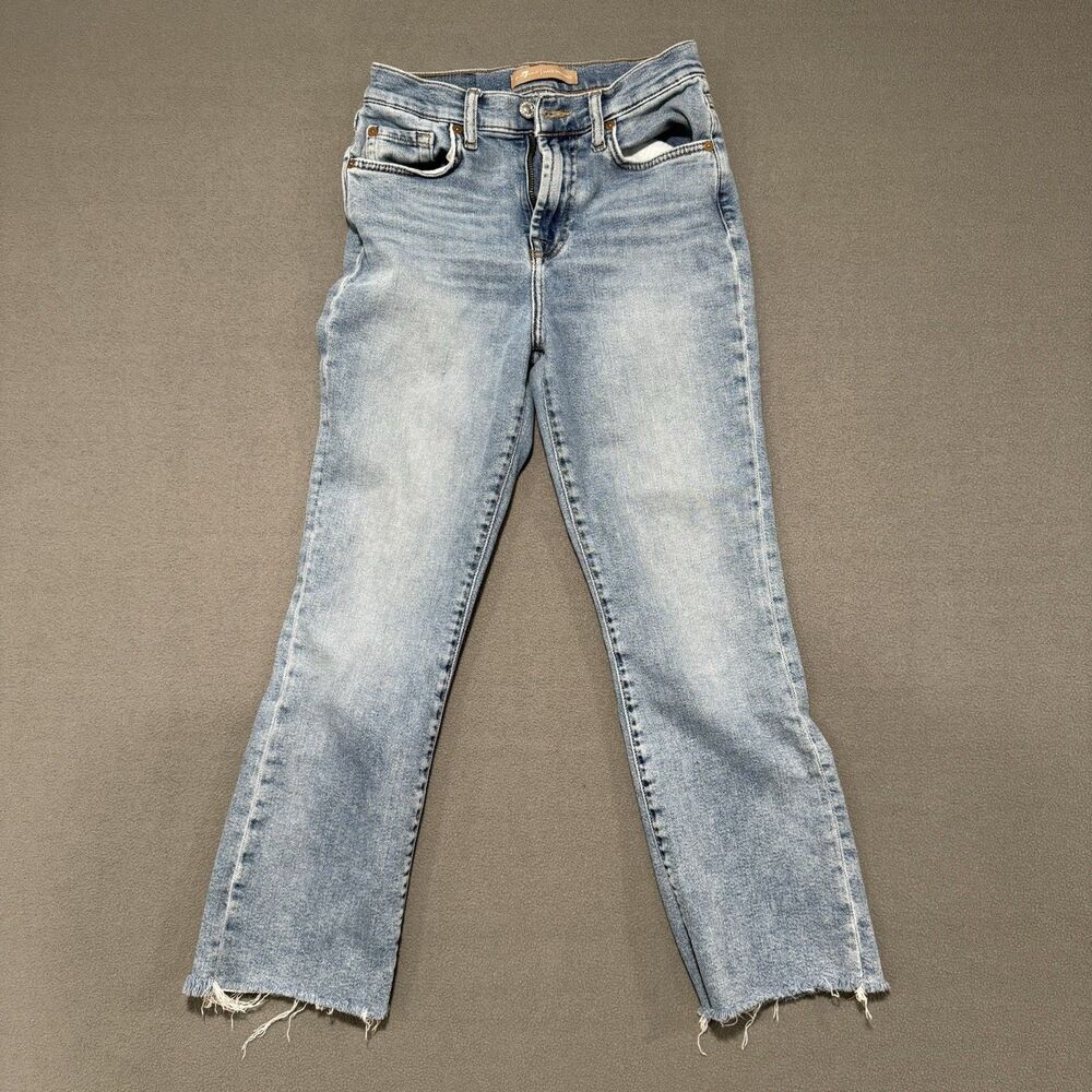 7 For All Mankind Luxe Vintage  HW Slim Kick Jeans ,Light Stone Wash 26